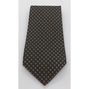 Polo Ralph Lauren Men's Tie. Green Silk Necktie Red & White Circles 57" x 4" EUC